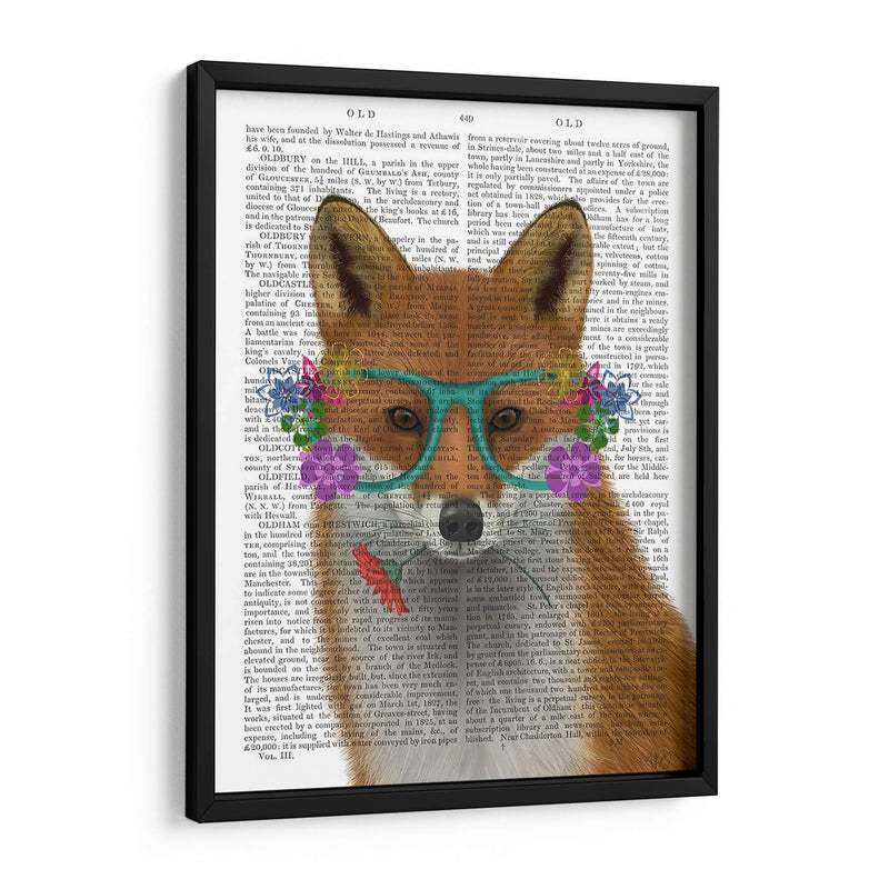 Zorro Y Gafas De Flores - Fab Funky | Cuadro decorativo de Canvas Lab