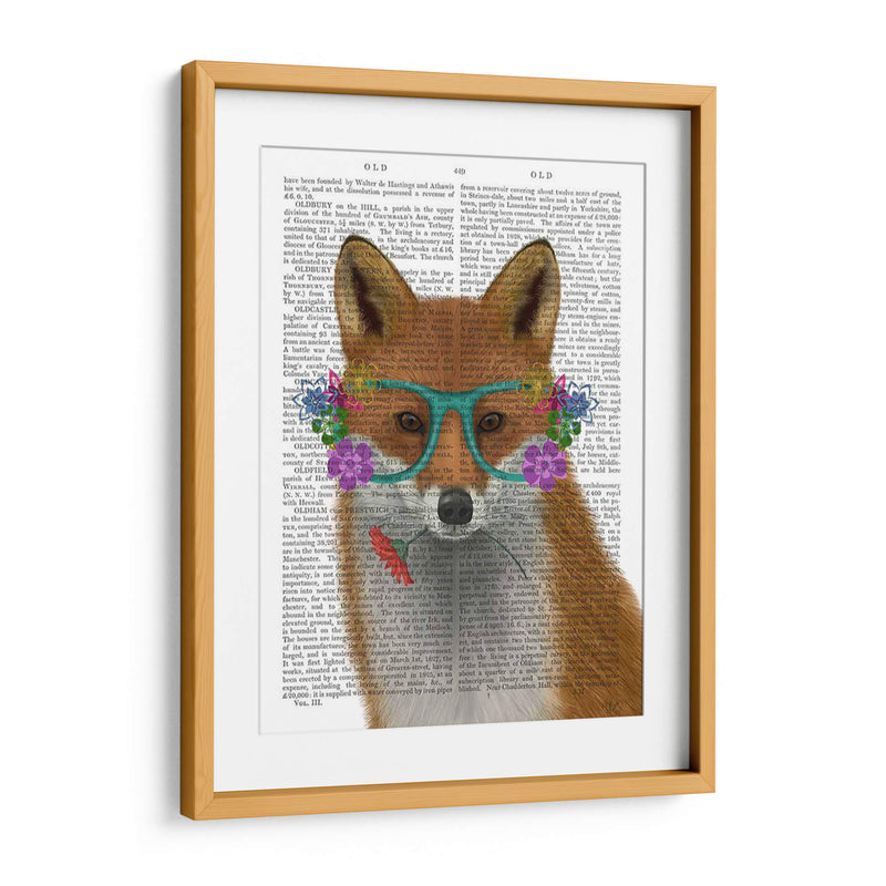 Zorro Y Gafas De Flores - Fab Funky | Cuadro decorativo de Canvas Lab