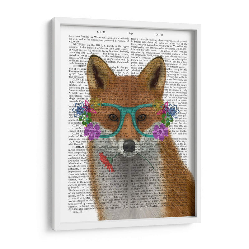 Zorro Y Gafas De Flores - Fab Funky | Cuadro decorativo de Canvas Lab