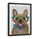 Bulldog Francés Y Gafas De Flores. - Fab Funky | Cuadro decorativo de Canvas Lab