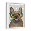 Bulldog Francés Y Gafas De Flores. - Fab Funky | Cuadro decorativo de Canvas Lab