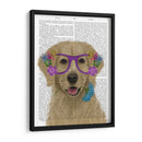 Golden Retriever Y Gafas De Flores. - Fab Funky | Cuadro decorativo de Canvas Lab
