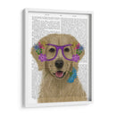 Golden Retriever Y Gafas De Flores. - Fab Funky | Cuadro decorativo de Canvas Lab