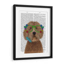 Labradoodle Gafas De Oro Y Flores - Fab Funky | Cuadro decorativo de Canvas Lab
