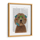 Labradoodle Gafas De Oro Y Flores - Fab Funky | Cuadro decorativo de Canvas Lab