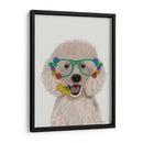 Vidrios De Caniche, Blanco Y Flor. - Fab Funky | Cuadro decorativo de Canvas Lab