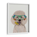 Vidrios De Caniche, Blanco Y Flor. - Fab Funky | Cuadro decorativo de Canvas Lab