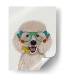 Vidrios De Caniche, Blanco Y Flor. - Fab Funky | Cuadro decorativo de Canvas Lab