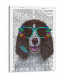 Springer Spaniel Y Gafas De Flores - Fab Funky | Cuadro decorativo de Canvas Lab
