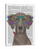 Weimaraner Y Gafas De Flores. - Fab Funky | Cuadro decorativo de Canvas Lab