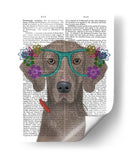 Weimaraner Y Gafas De Flores. - Fab Funky | Cuadro decorativo de Canvas Lab