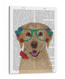 Labrador Amarillo Y Gafas De Flores. - Fab Funky | Cuadro decorativo de Canvas Lab