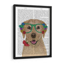 Labrador Amarillo Y Gafas De Flores. - Fab Funky | Cuadro decorativo de Canvas Lab