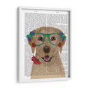 Labrador Amarillo Y Gafas De Flores. - Fab Funky | Cuadro decorativo de Canvas Lab