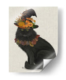 Gato Negro Con Sombrero De Otoño, Lleno - Fab Funky | Cuadro decorativo de Canvas Lab