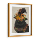 Gato Negro Con Sombrero De Otoño, Retrato - Fab Funky | Cuadro decorativo de Canvas Lab