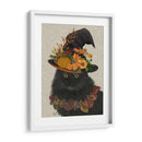 Gato Negro Con Sombrero De Otoño, Retrato - Fab Funky | Cuadro decorativo de Canvas Lab