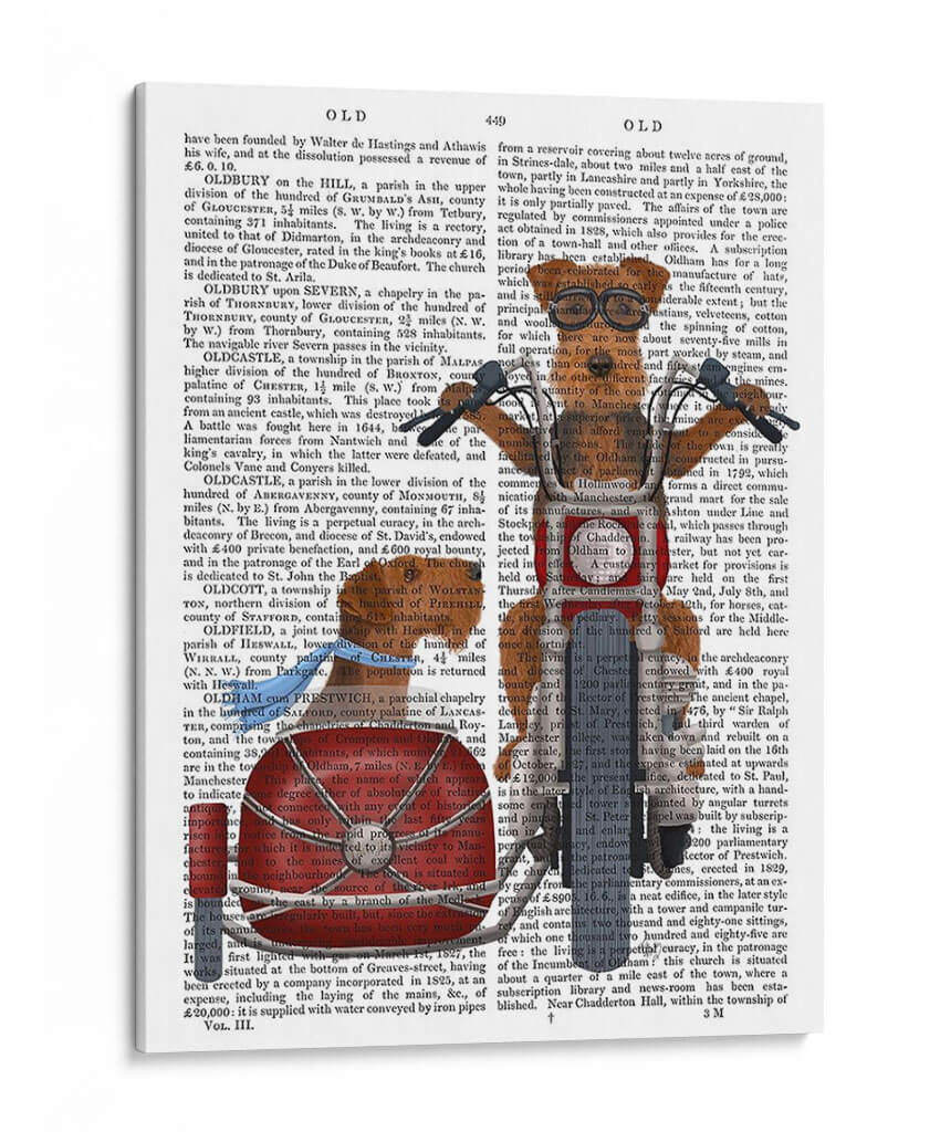 Airedale Chopper Y Sidecar - Fab Funky | Cuadro decorativo de Canvas Lab