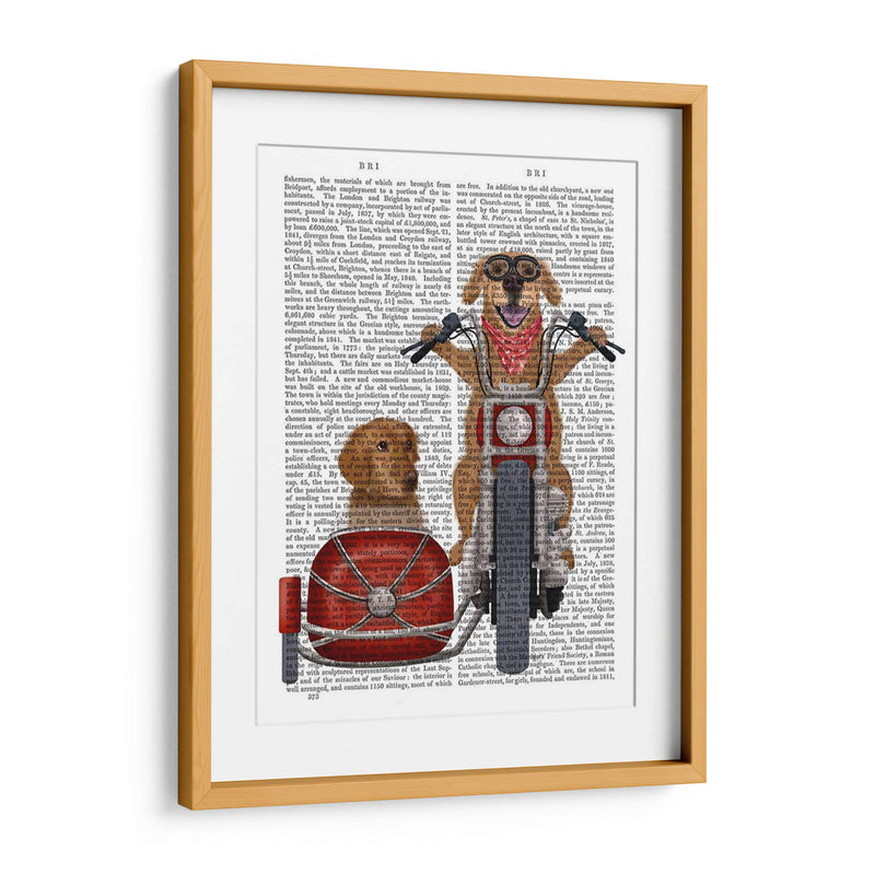 Chopper Golden Retriever Y Sidecar - Fab Funky | Cuadro decorativo de Canvas Lab