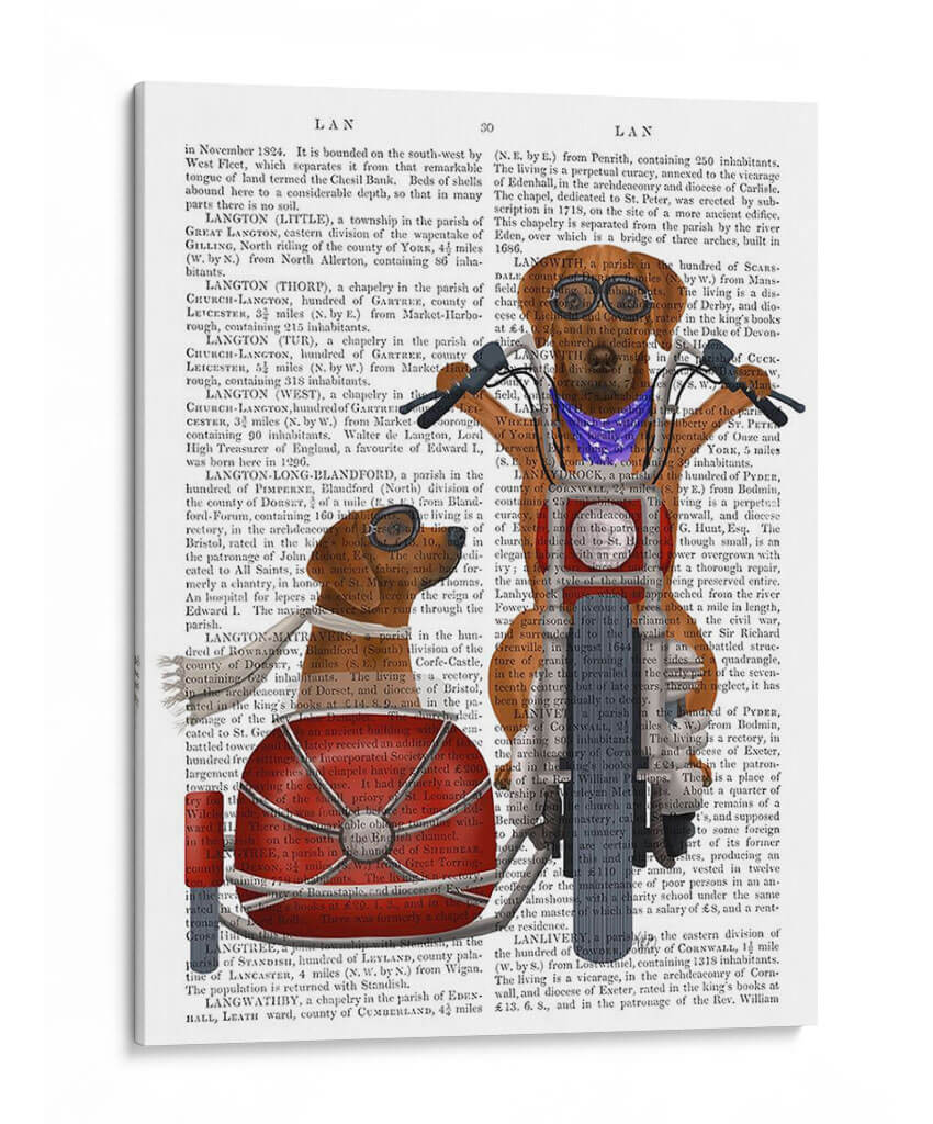 Chopper Rhodesian Ridgeback Y Sidecar - Fab Funky | Cuadro decorativo de Canvas Lab