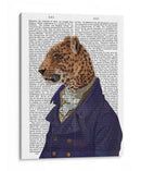 Leopardo En Chaqueta Azul - Fab Funky | Cuadro decorativo de Canvas Lab