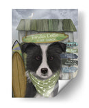 Border Collie, Blanco Y Negro, Shack Surf - Fab Funky | Cuadro decorativo de Canvas Lab