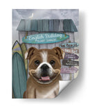 Bulldog Inglés Surf Shack - Fab Funky | Cuadro decorativo de Canvas Lab