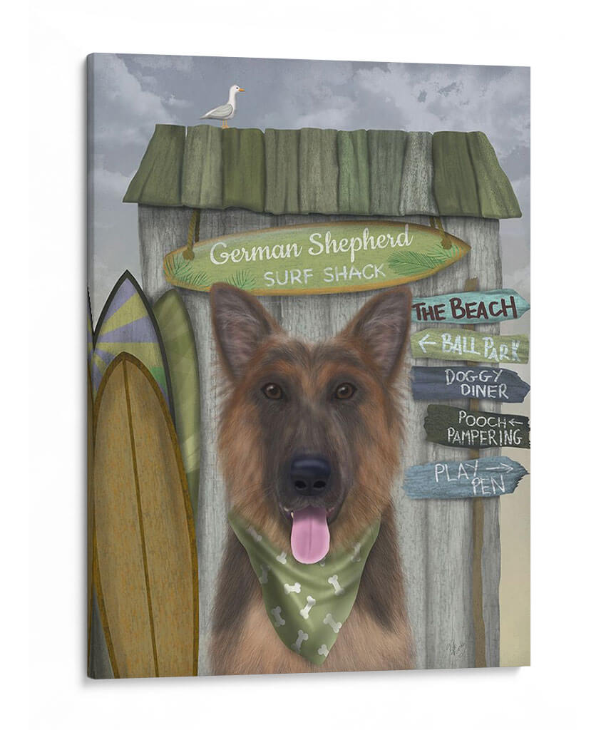 Shepherd Alemán Surf Shack - Fab Funky | Cuadro decorativo de Canvas Lab