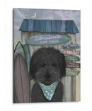 Labradoodle, Negro, Choza De Surf - Fab Funky | Cuadro decorativo de Canvas Lab