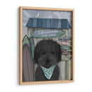 Labradoodle, Negro, Choza De Surf - Fab Funky | Cuadro decorativo de Canvas Lab