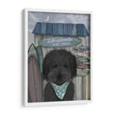 Labradoodle, Negro, Choza De Surf - Fab Funky | Cuadro decorativo de Canvas Lab