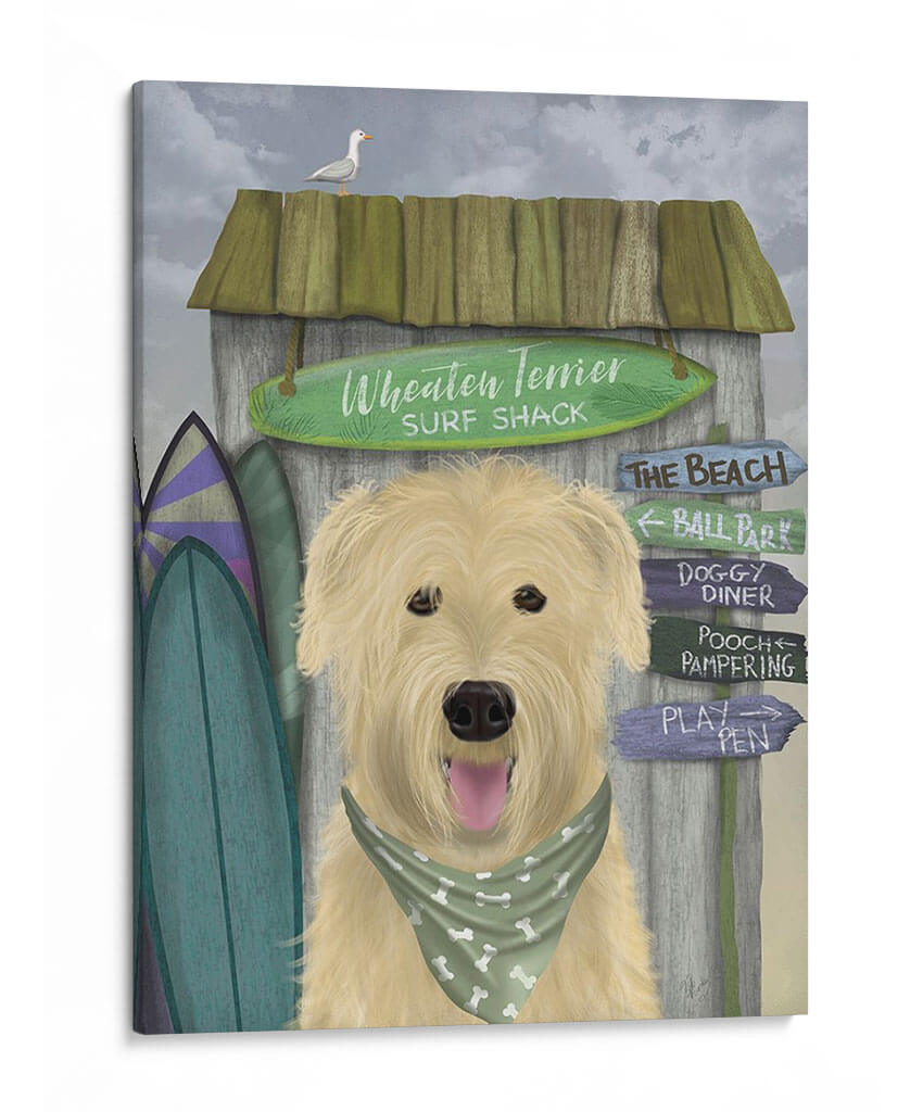 Wheaten Terrier Surf Shack - Fab Funky | Cuadro decorativo de Canvas Lab
