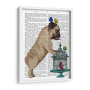 Pug Y Birdcage - Fab Funky | Cuadro decorativo de Canvas Lab