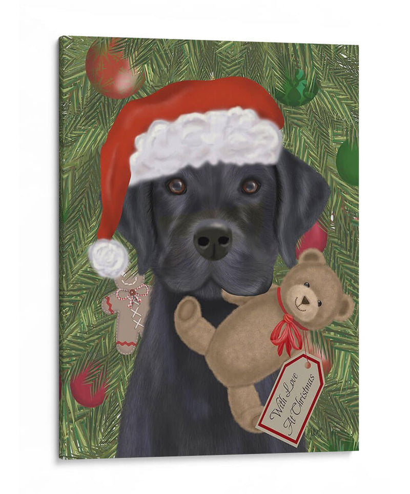 Navidad Black Labrador Y Teddy - Fab Funky | Cuadro decorativo de Canvas Lab