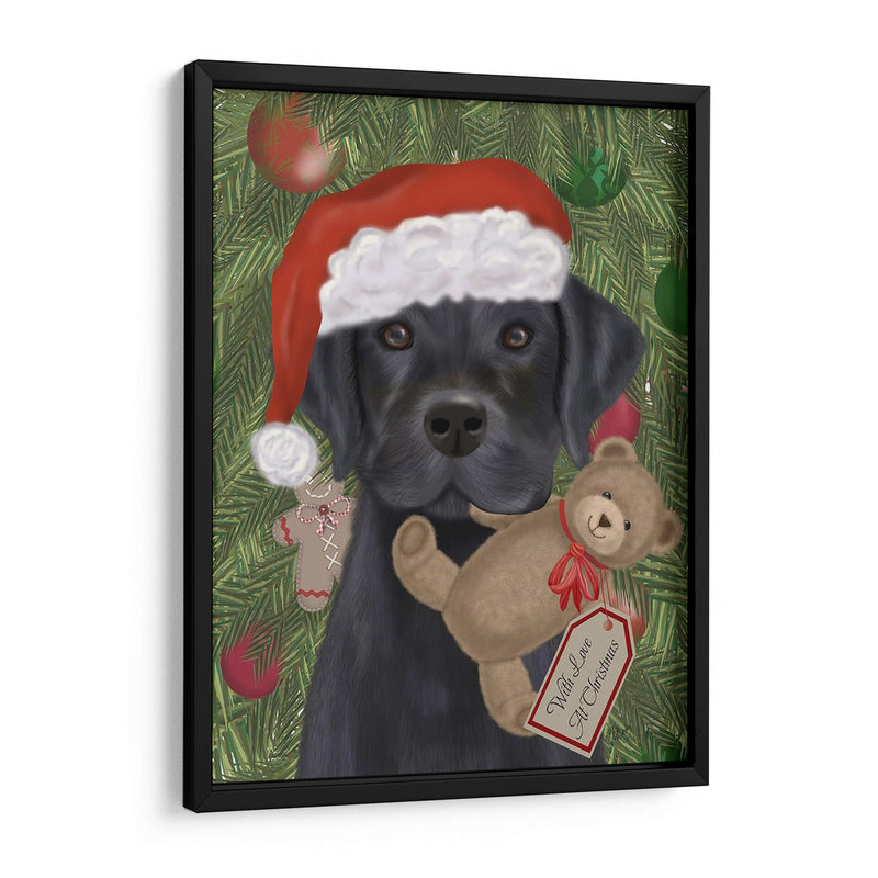 Navidad Black Labrador Y Teddy - Fab Funky | Cuadro decorativo de Canvas Lab