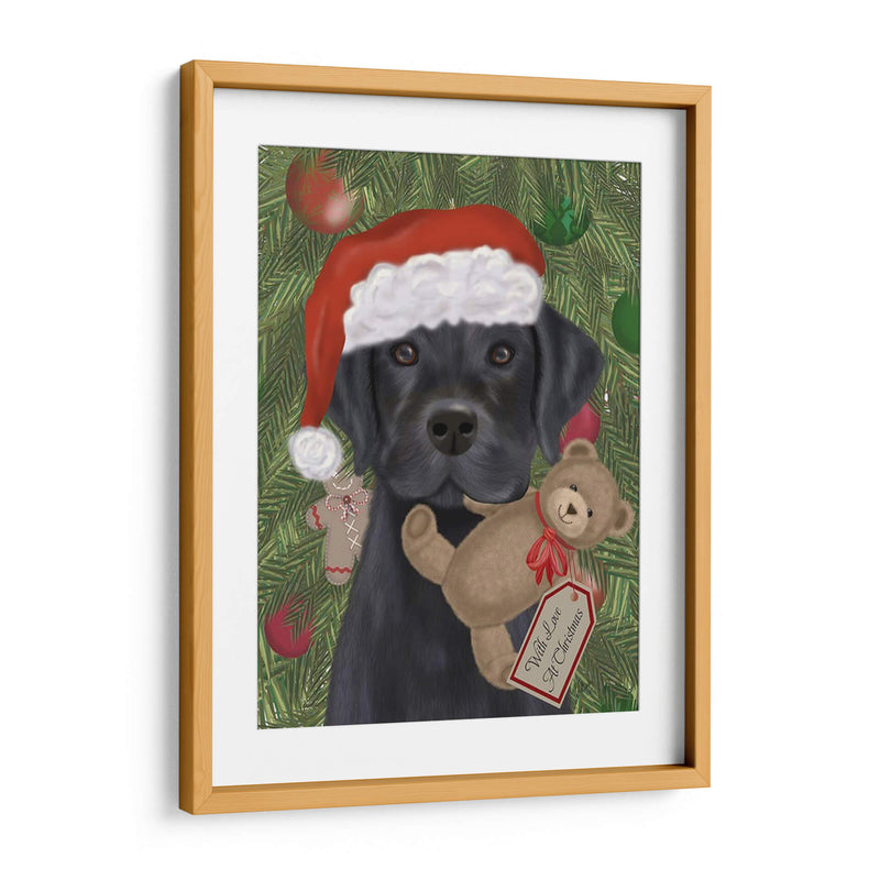 Navidad Black Labrador Y Teddy - Fab Funky | Cuadro decorativo de Canvas Lab
