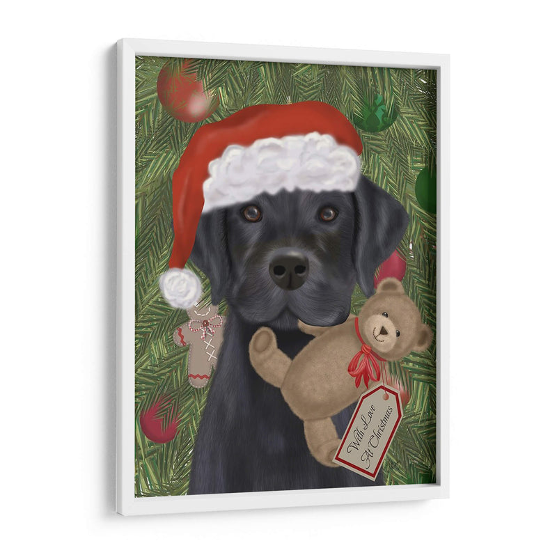 Navidad Black Labrador Y Teddy - Fab Funky | Cuadro decorativo de Canvas Lab