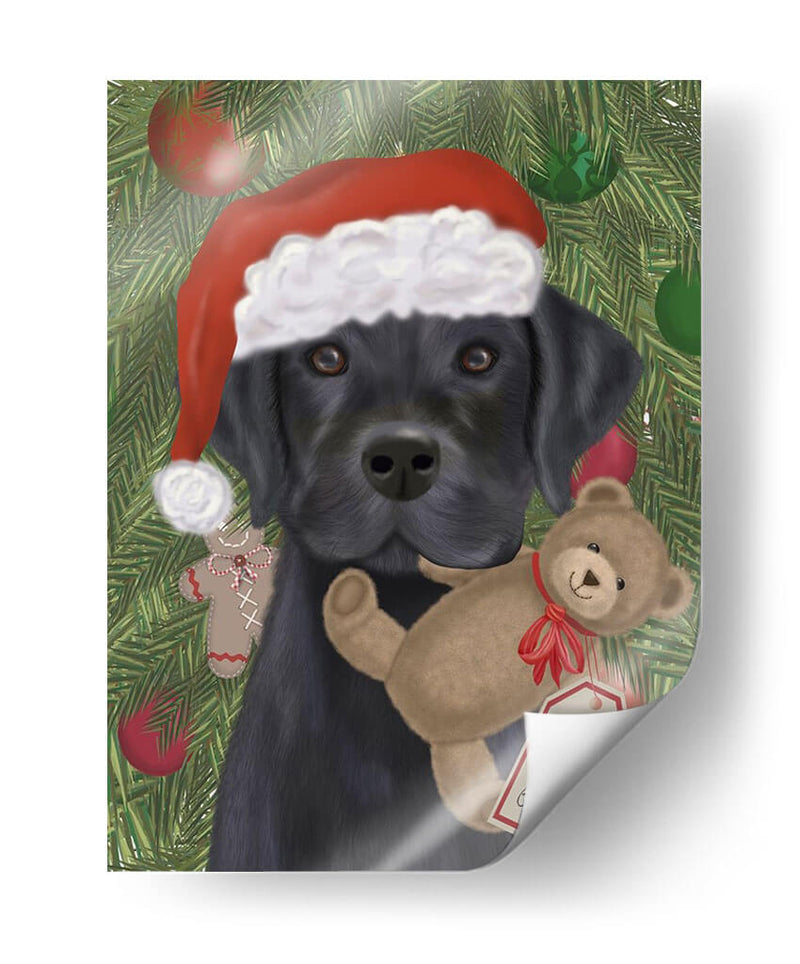 Navidad Black Labrador Y Teddy - Fab Funky | Cuadro decorativo de Canvas Lab
