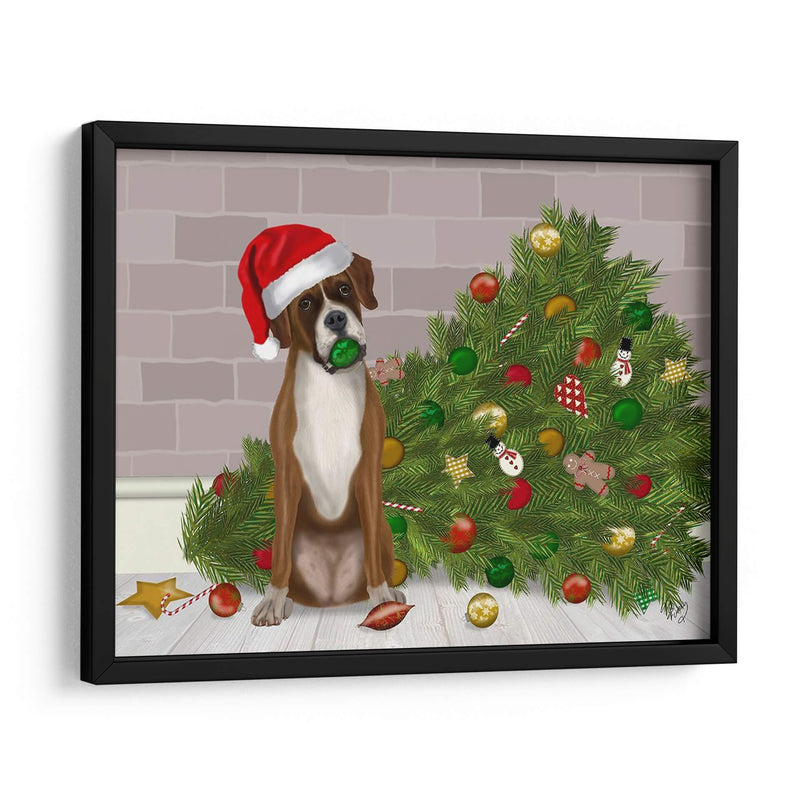 Boxeador De Navidad Y Árbol De Navidad Roto - Fab Funky | Cuadro decorativo de Canvas Lab