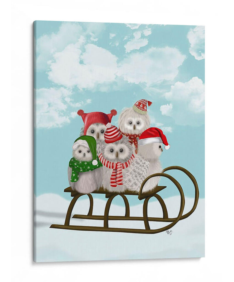 Navidad Navidad Buho Trineo - Fab Funky | Cuadro decorativo de Canvas Lab