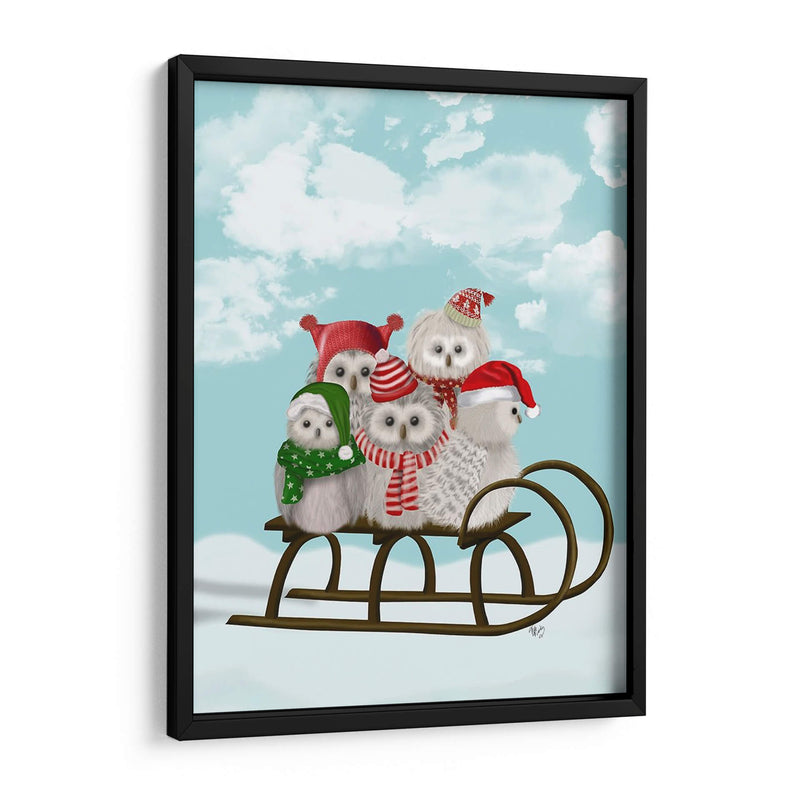 Navidad Navidad Buho Trineo - Fab Funky | Cuadro decorativo de Canvas Lab