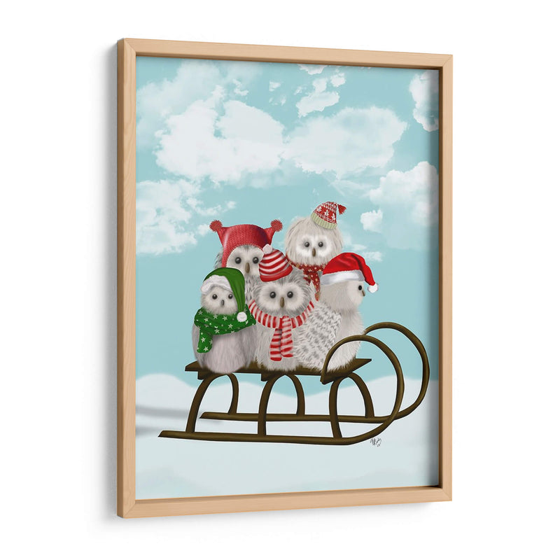 Navidad Navidad Buho Trineo - Fab Funky | Cuadro decorativo de Canvas Lab