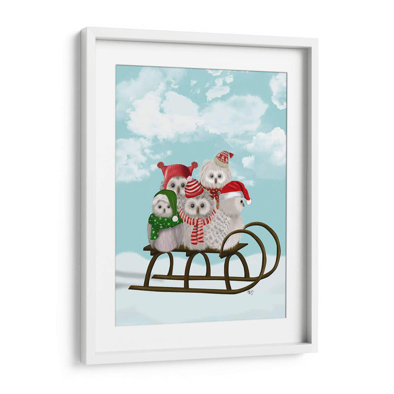 Navidad Navidad Buho Trineo - Fab Funky | Cuadro decorativo de Canvas Lab