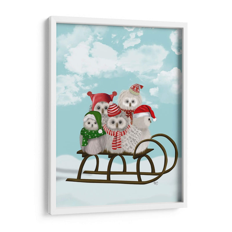 Navidad Navidad Buho Trineo - Fab Funky | Cuadro decorativo de Canvas Lab