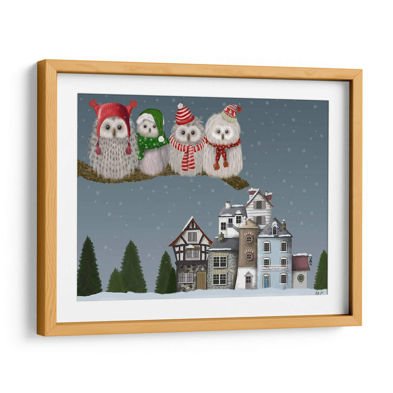 Navidad Navidad Owl Village - Fab Funky | Cuadro decorativo de Canvas Lab