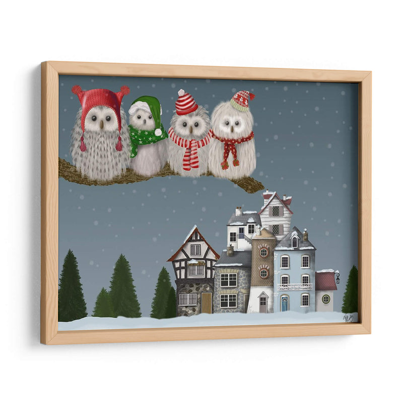 Navidad Navidad Owl Village - Fab Funky | Cuadro decorativo de Canvas Lab