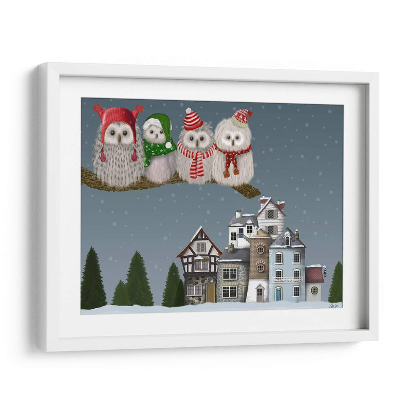 Navidad Navidad Owl Village - Fab Funky | Cuadro decorativo de Canvas Lab