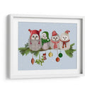 Búhos De Navidad Esponjosos Navideños En Rama - Fab Funky | Cuadro decorativo de Canvas Lab
