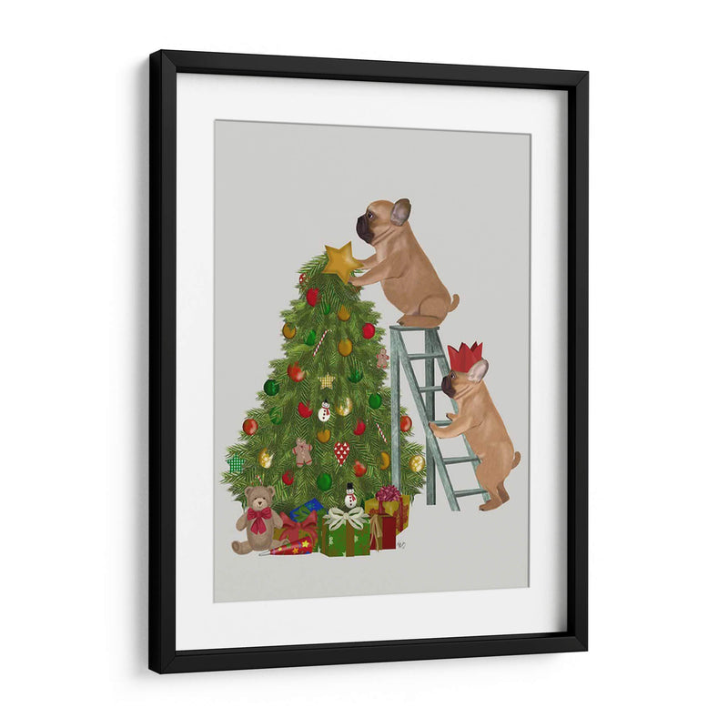 Escalera De Árbol De Bulldog Francés De Navidad - Fab Funky | Cuadro decorativo de Canvas Lab