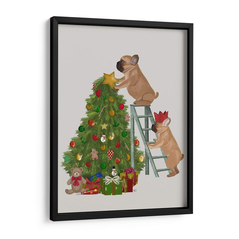 Escalera De Árbol De Bulldog Francés De Navidad - Fab Funky | Cuadro decorativo de Canvas Lab